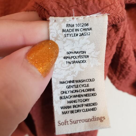 Soft Surroundings Plein Air Button Down Lagenlook Collared Tunic Top Women XS - Picture 11 of 11